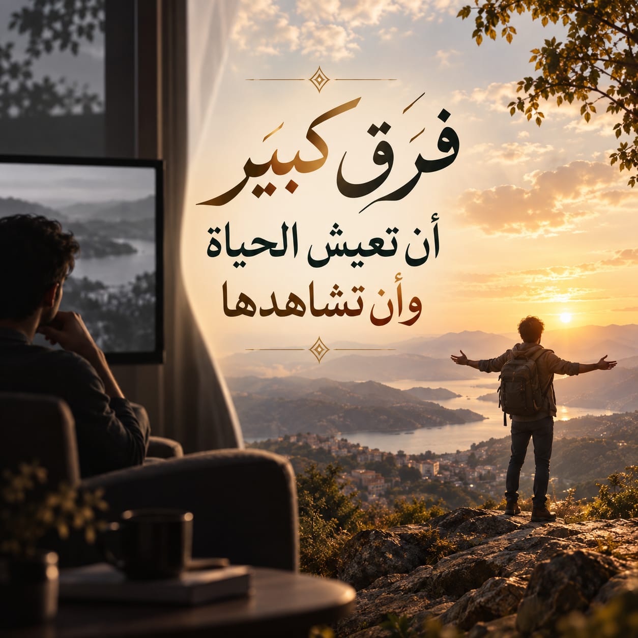 فرق كبير بين أن تعيش الحياة وأن تشاهدها